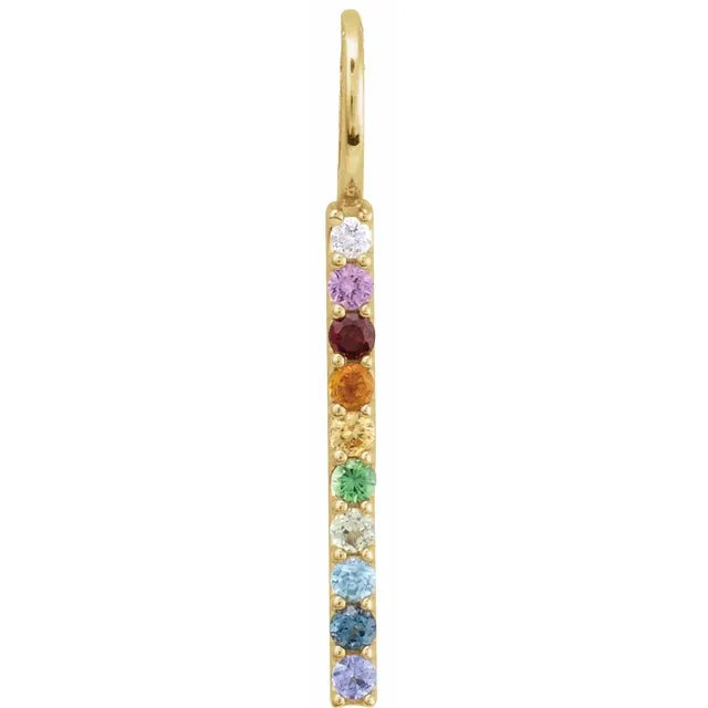 Multi-Gemstone Rainbow Bar Charm
