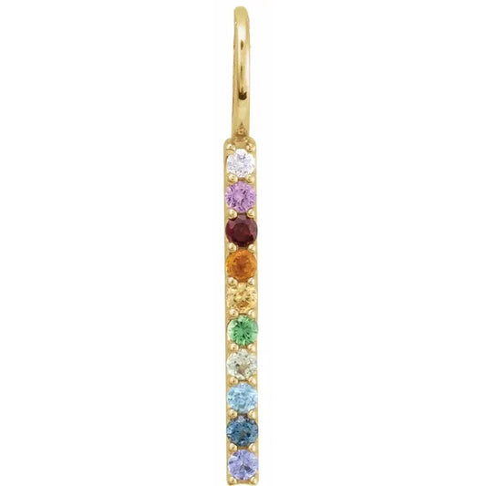 Multi-Gemstone Rainbow Bar Charm