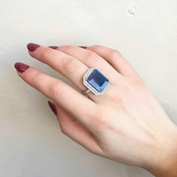 Sapphire & Diamond Cocktail Ring - Nashelle