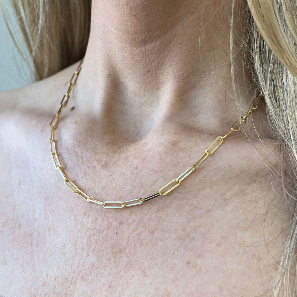Solid Gold Flat Draw Chain - Nashelle