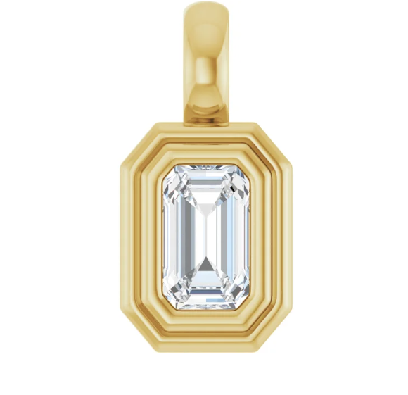 Emerald Cut Diamond Pendant