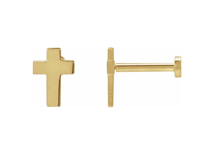 Cross Flat Back Studs