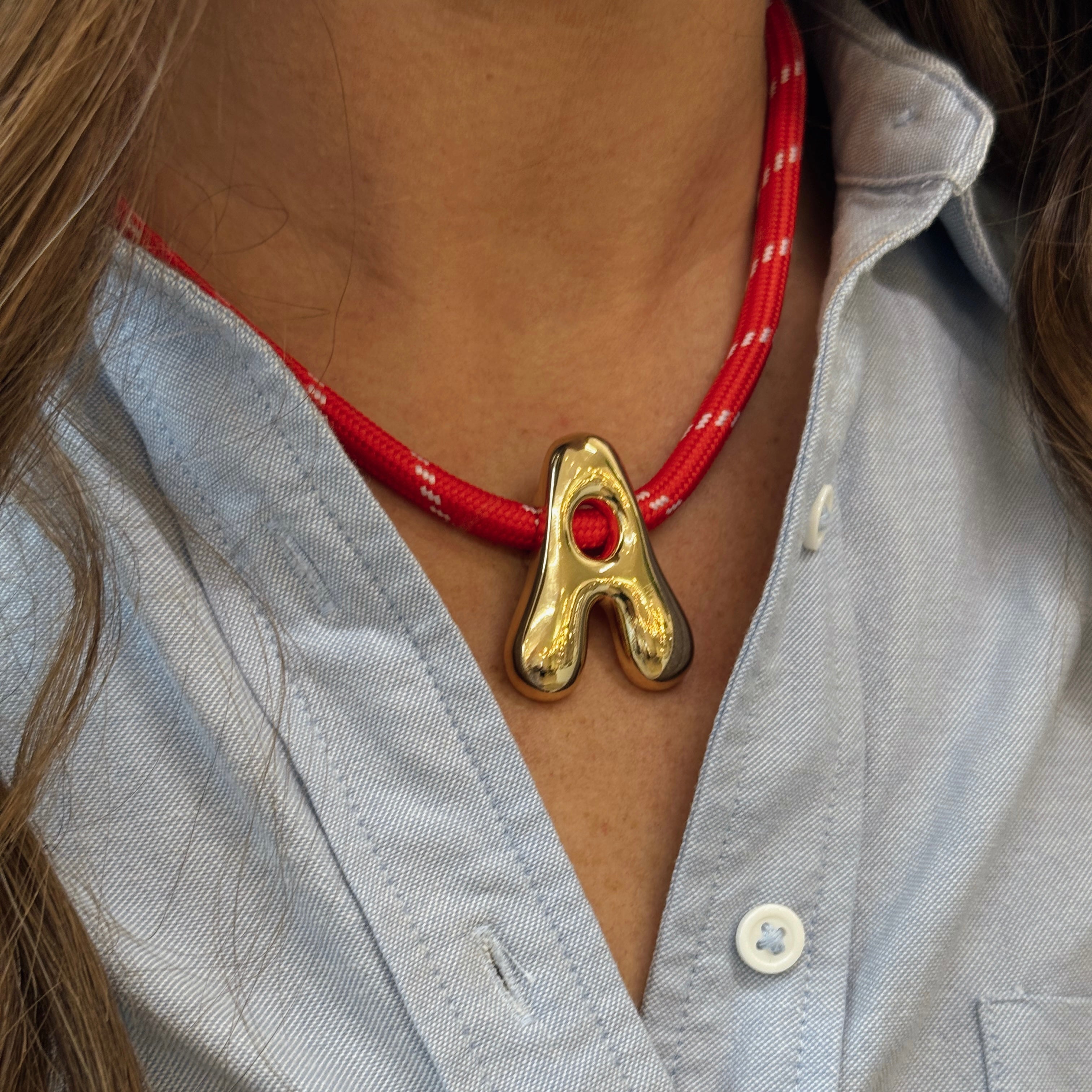 Bubble Letter Cord Necklace