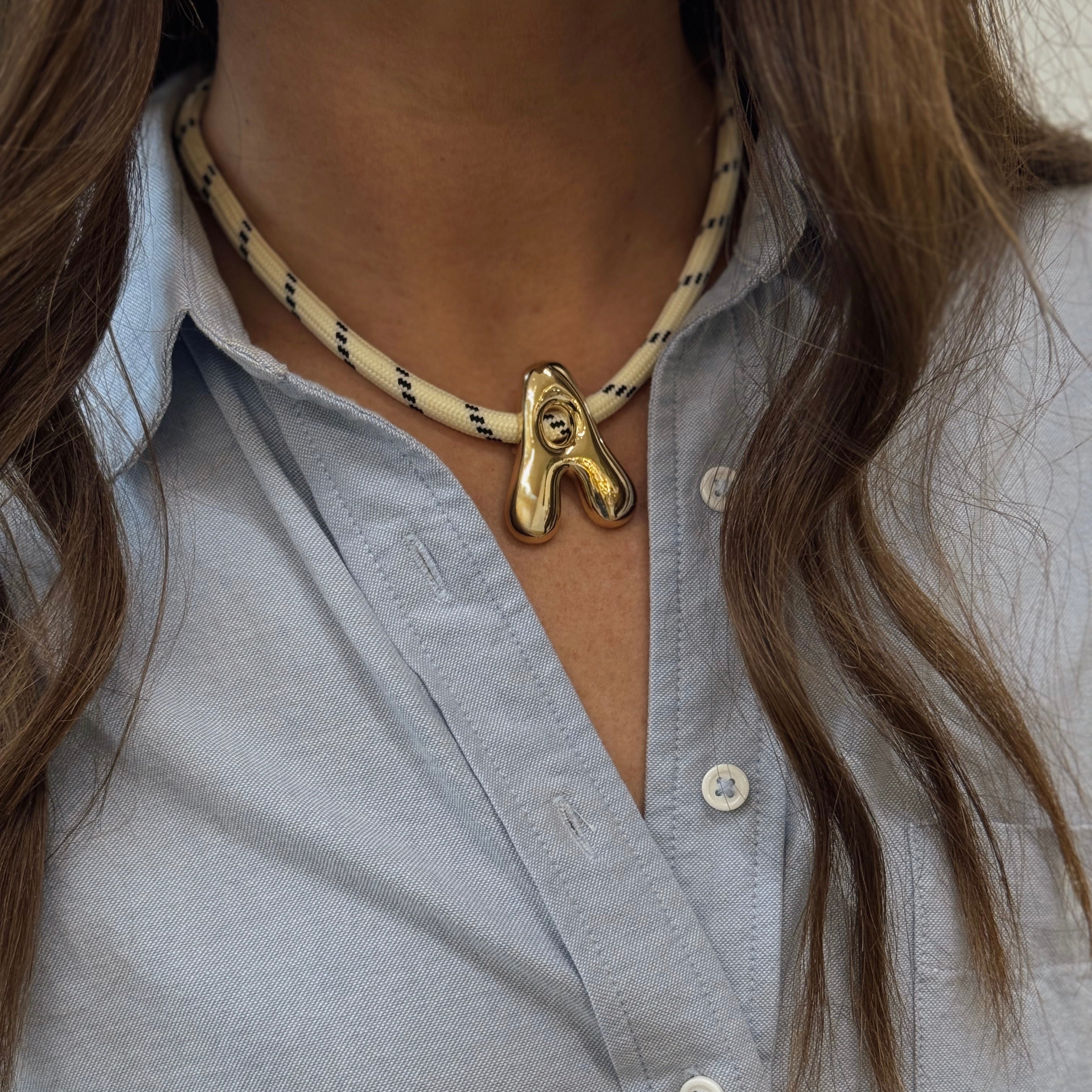 Bubble Letter Cord Necklace