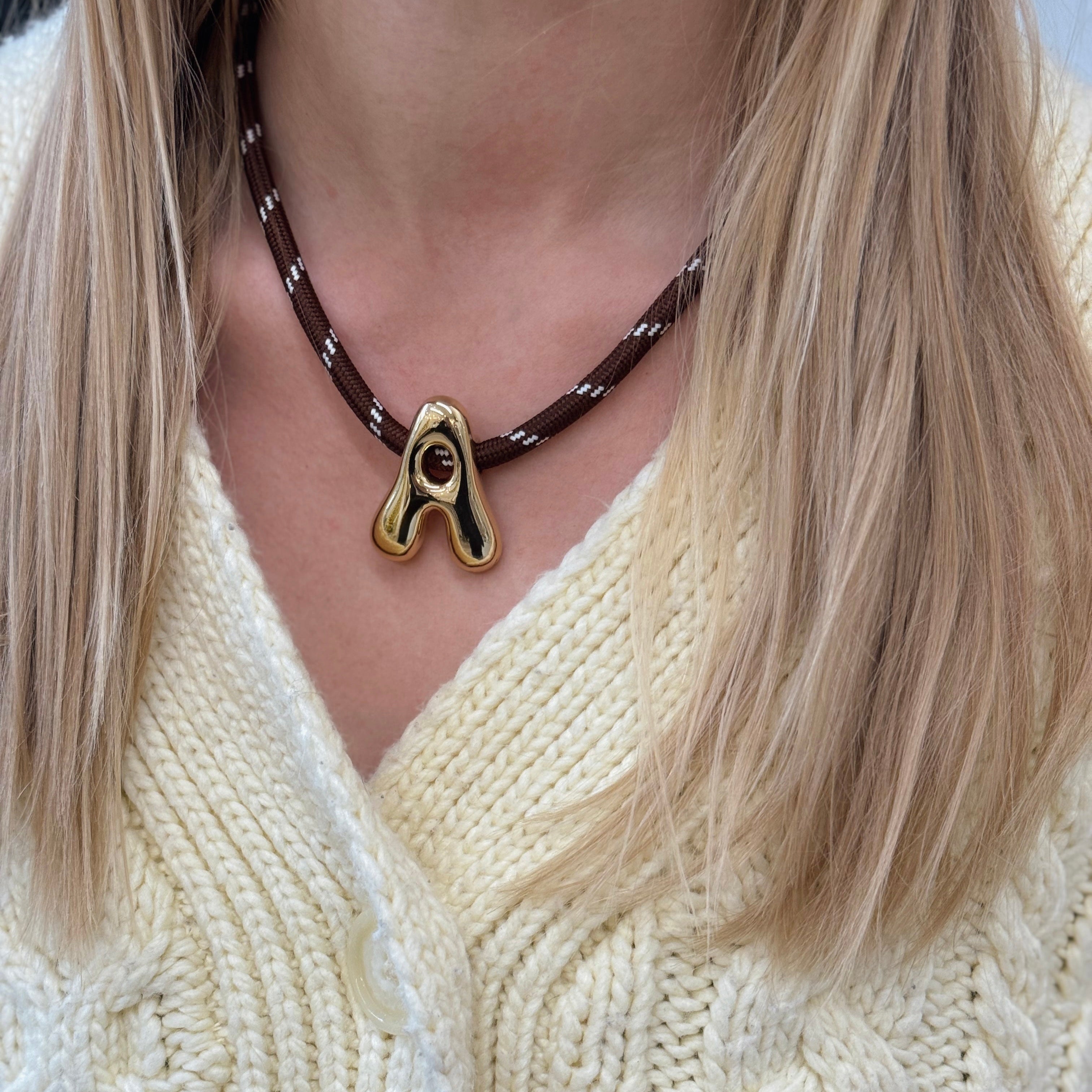 Bubble Letter Cord Necklace