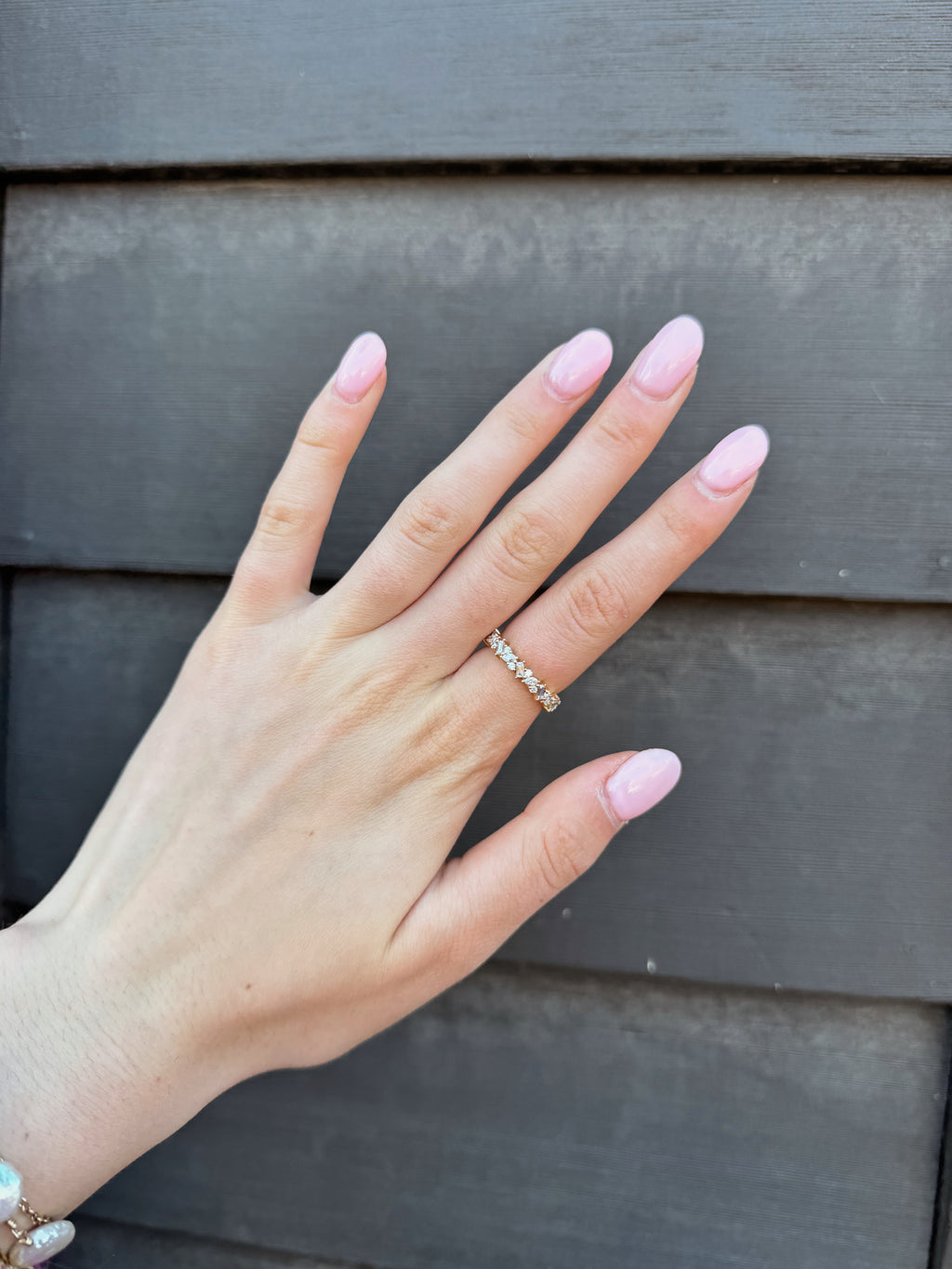 Diamond Cluster Half Eternity Ring