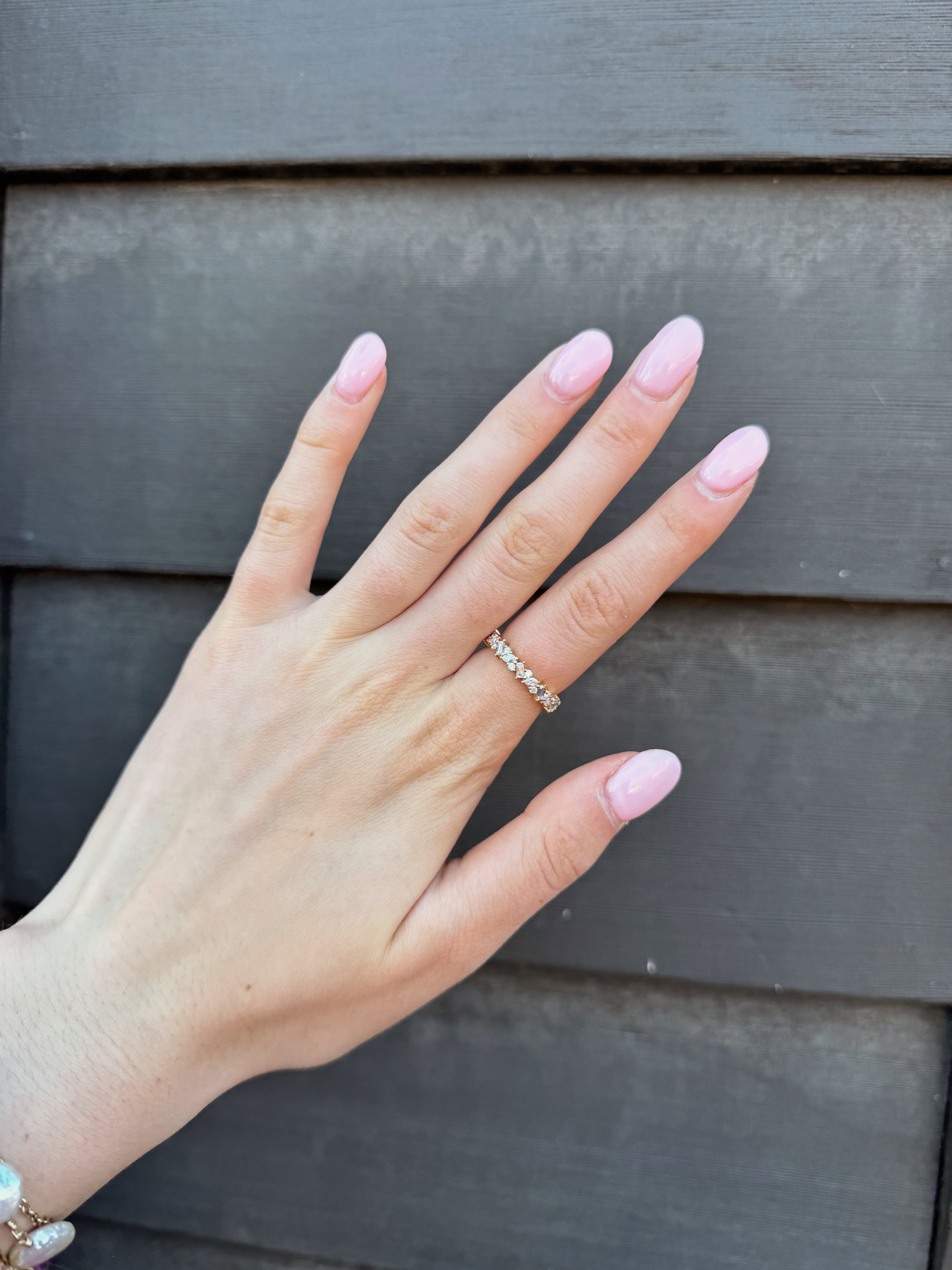 Diamond Cluster Half Eternity Ring