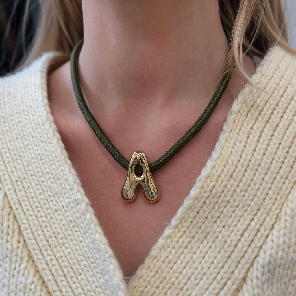 Bubble Letter Cord Necklace