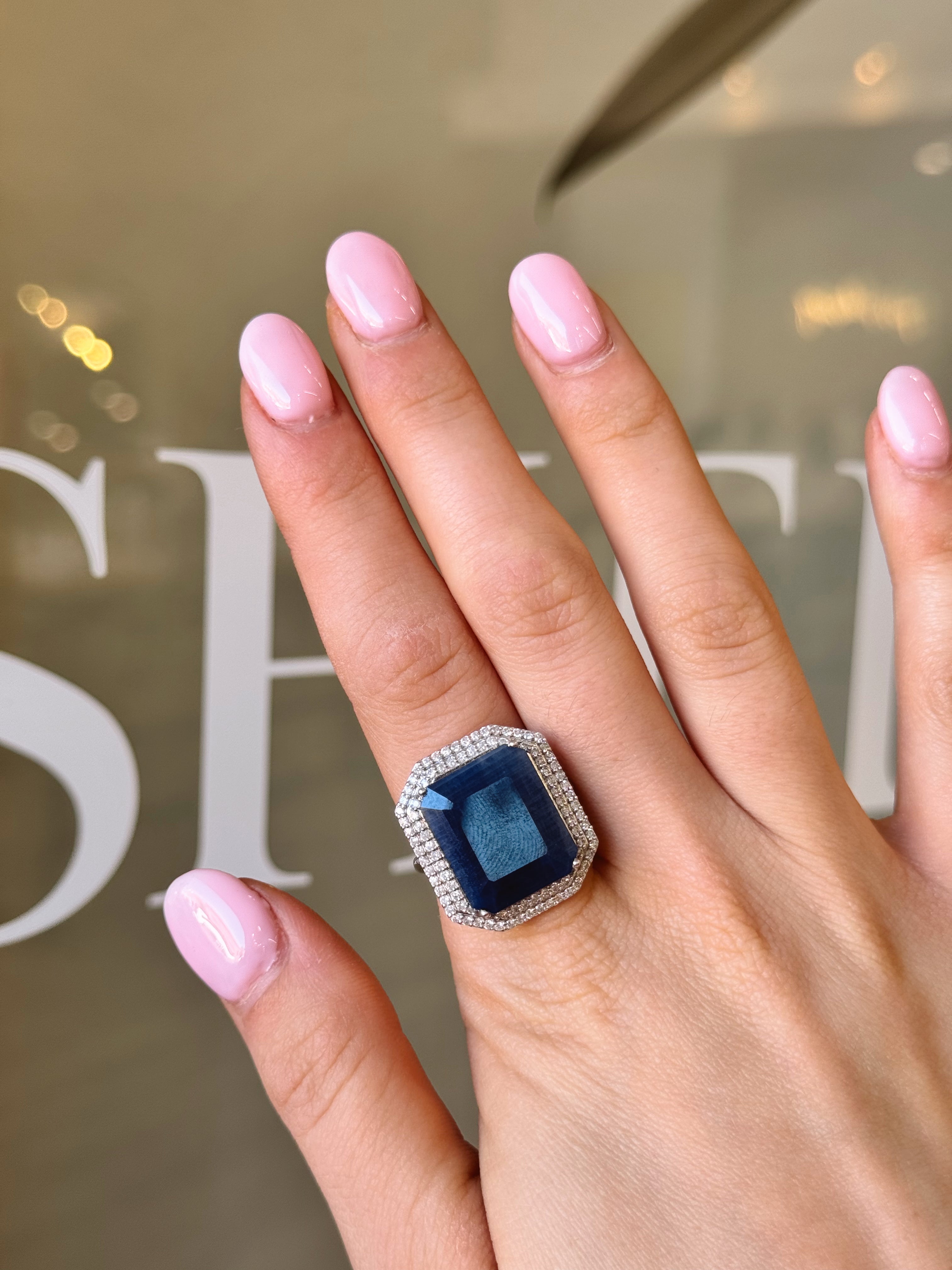 Sapphire & Diamond Cocktail Ring