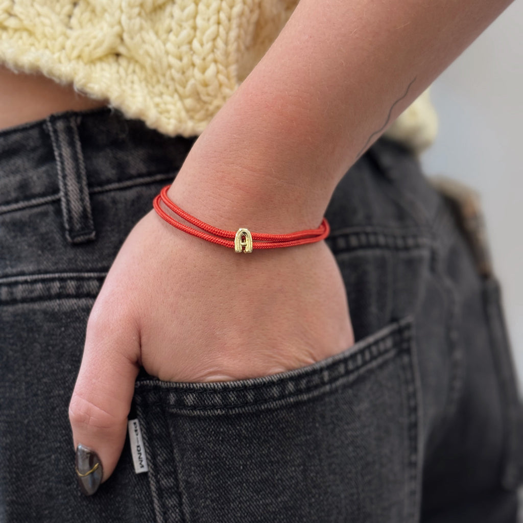 Tiny Letter Cord Bracelet