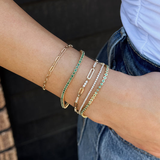 Diamond Link Flat Draw Bracelet