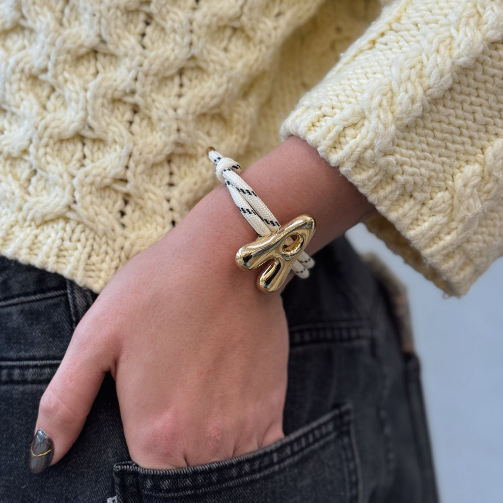 Large Letter Cord Bracelet
