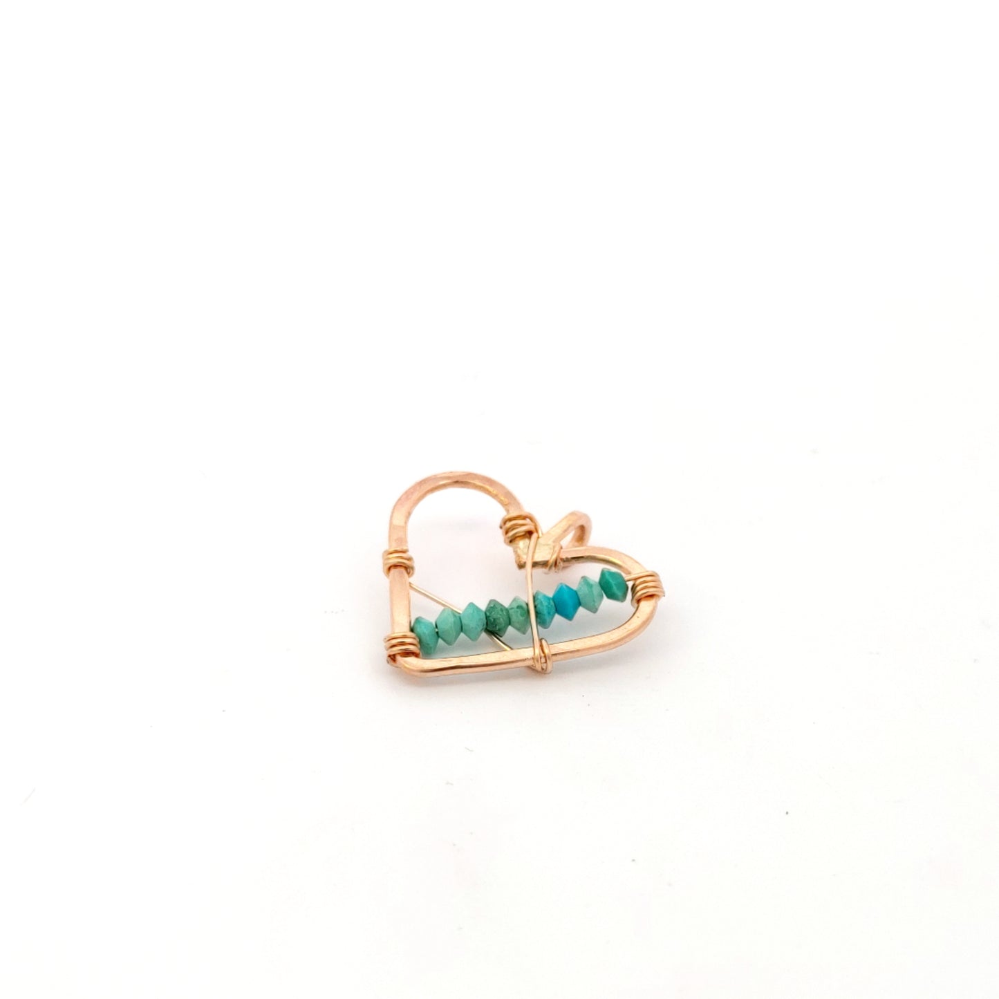 Wrapped Turquoise Heart Pendant