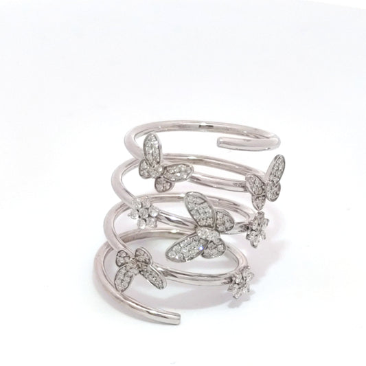Diamond Butterfly Coil Ring