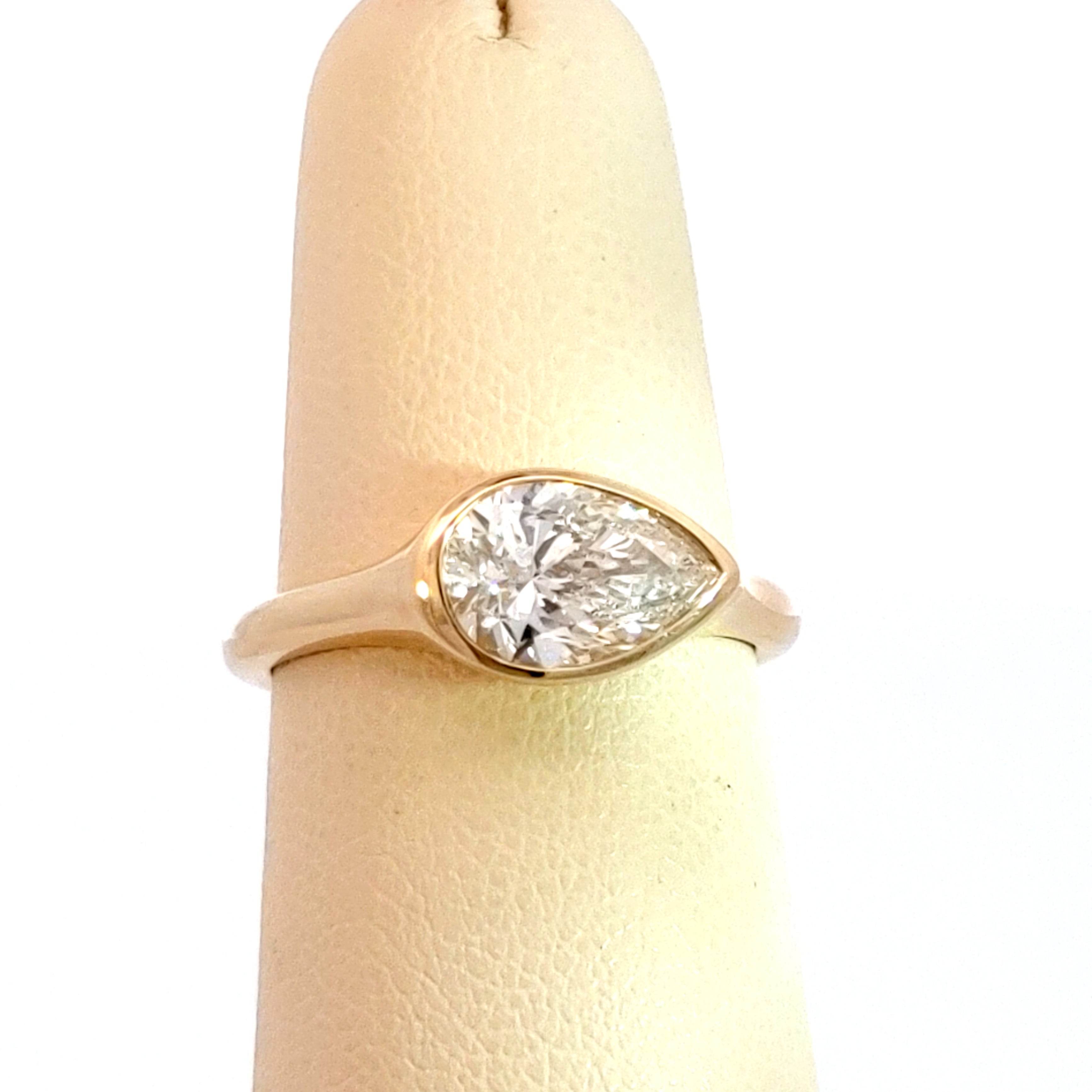 Pear Shape Bezel Engagement Ring