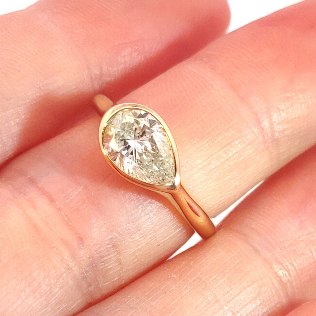 Pear Shape Bezel Engagement Ring