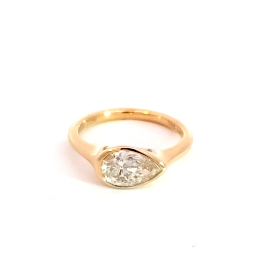 Lab Grown Pear Bezel Engagement Ring