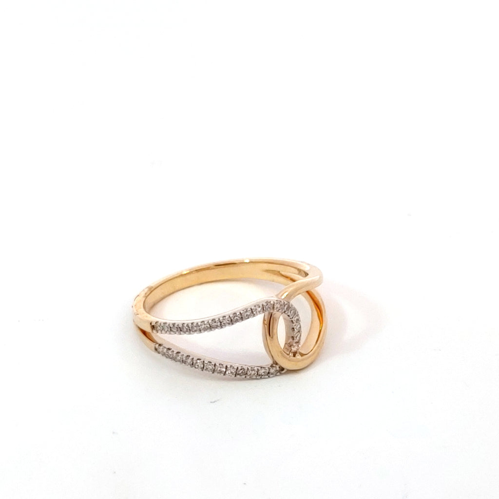 Yellow Gold and Diamond Loop Ring