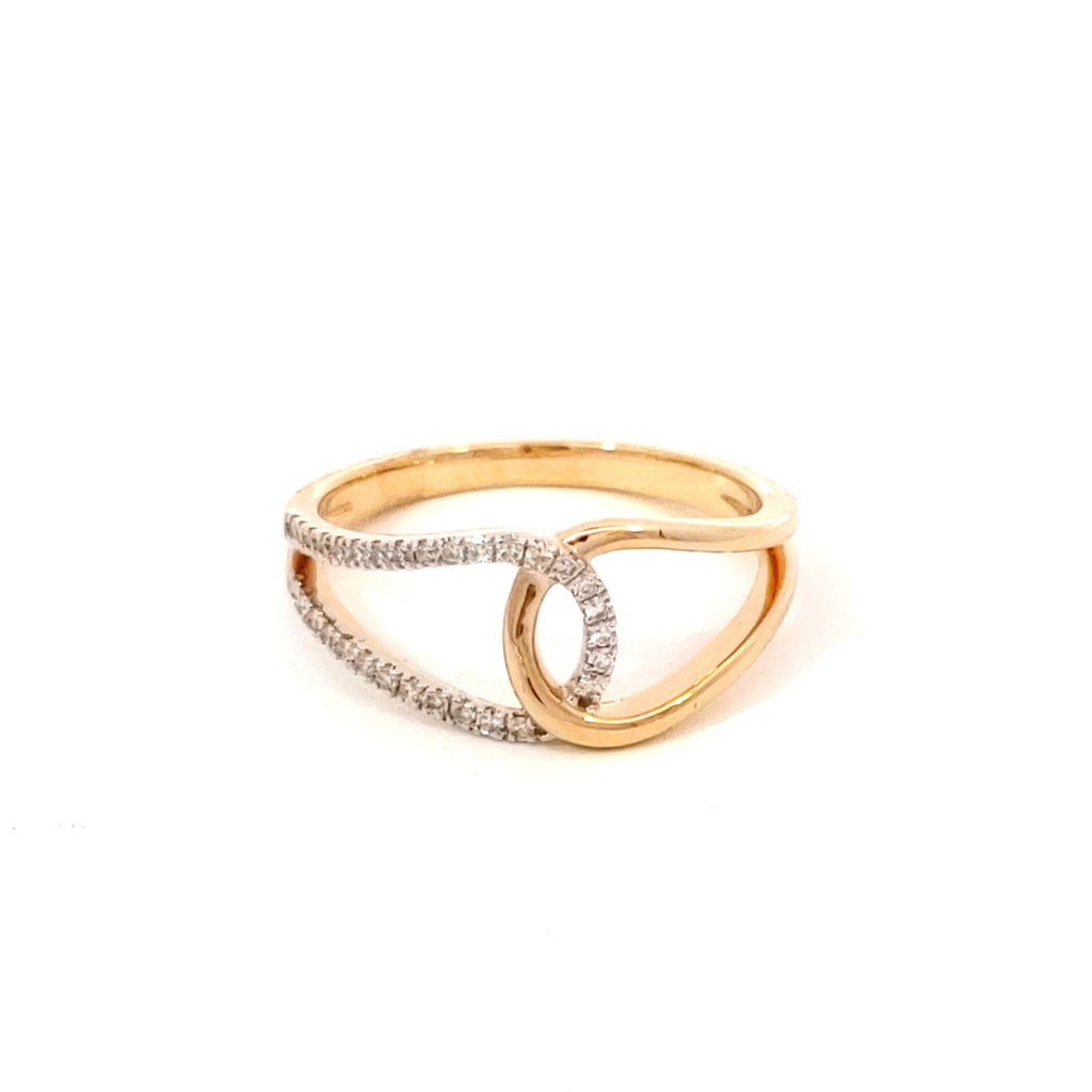 Yellow Gold and Diamond Loop Ring