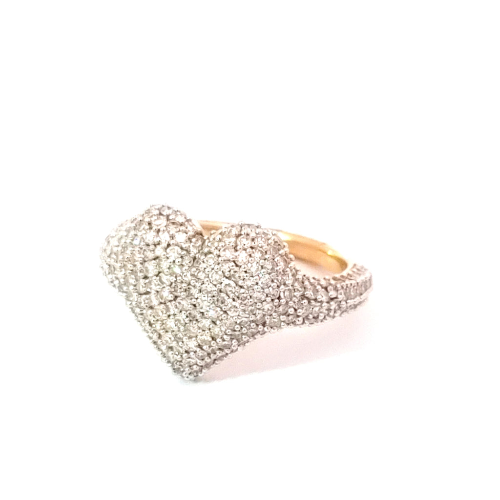 Pave Diamond Heart Ring