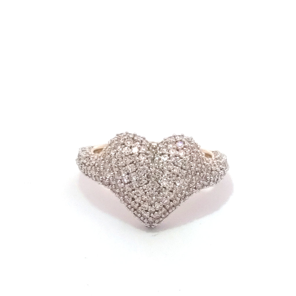 Pave Diamond Heart Ring