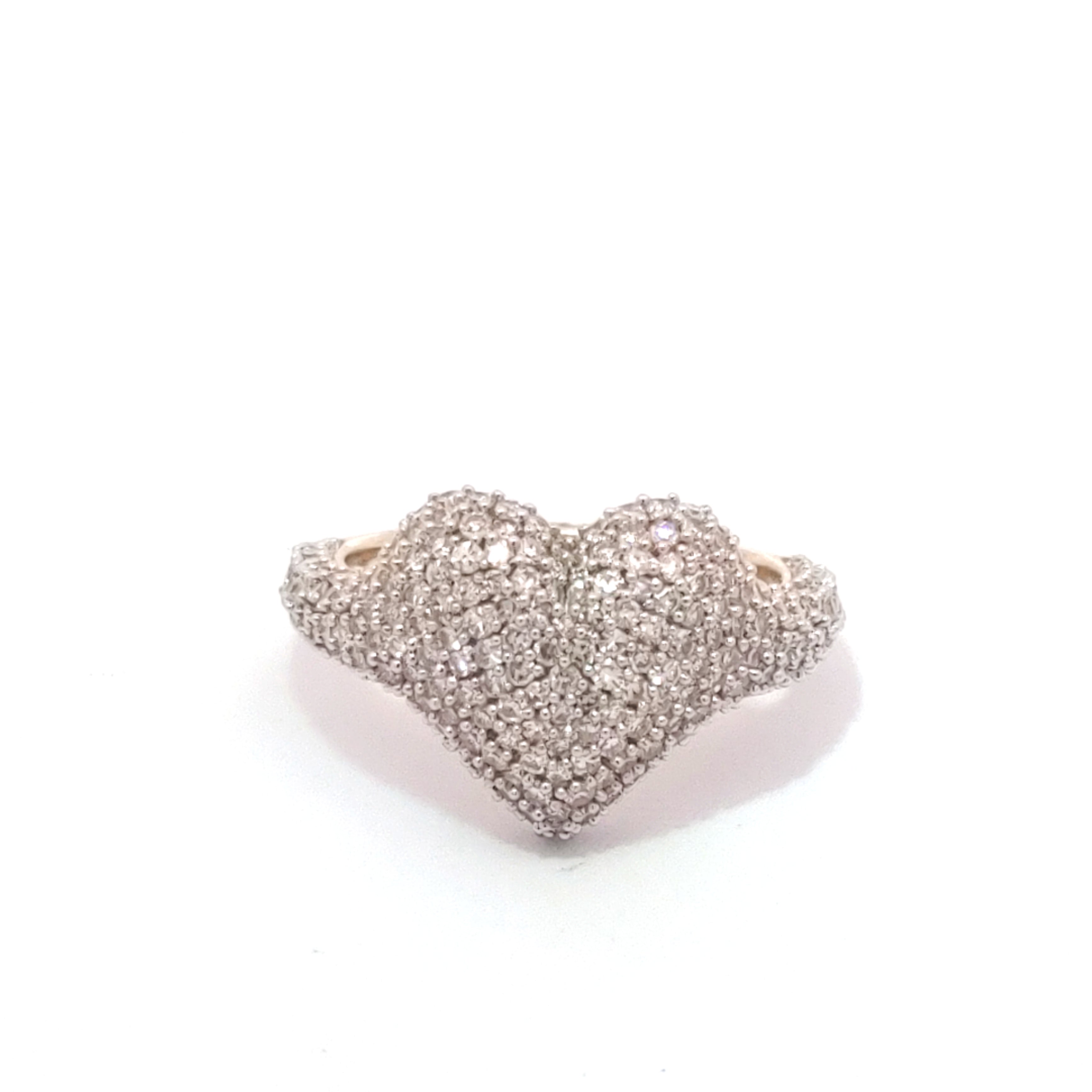 Pave Diamond Heart Ring