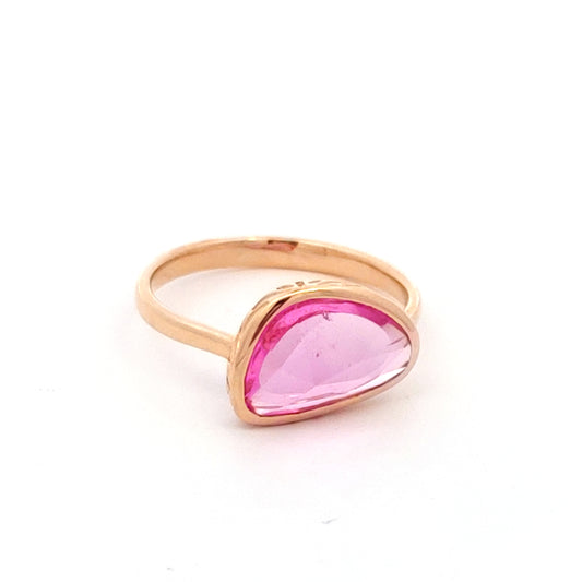 Pink Sapphire Bezel Set Ring