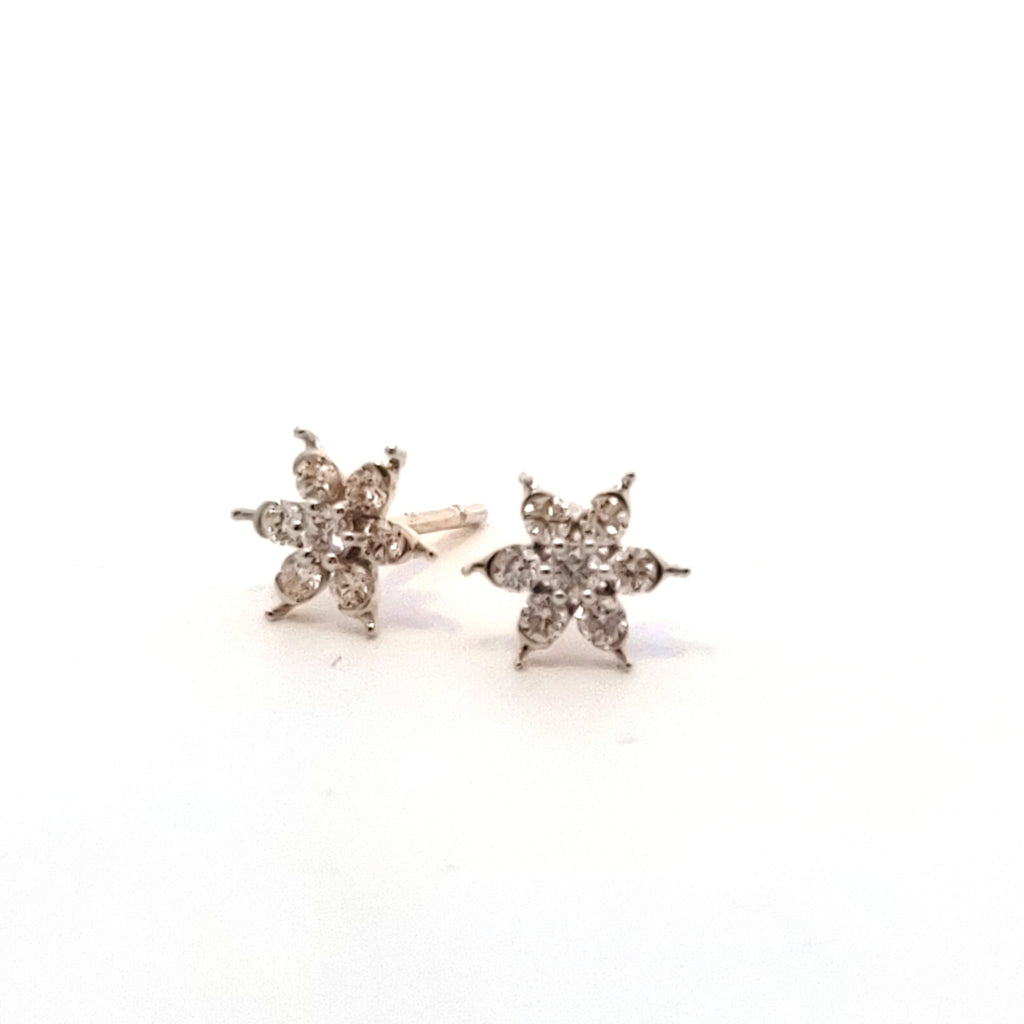 Petite Diamond Flower Earrings