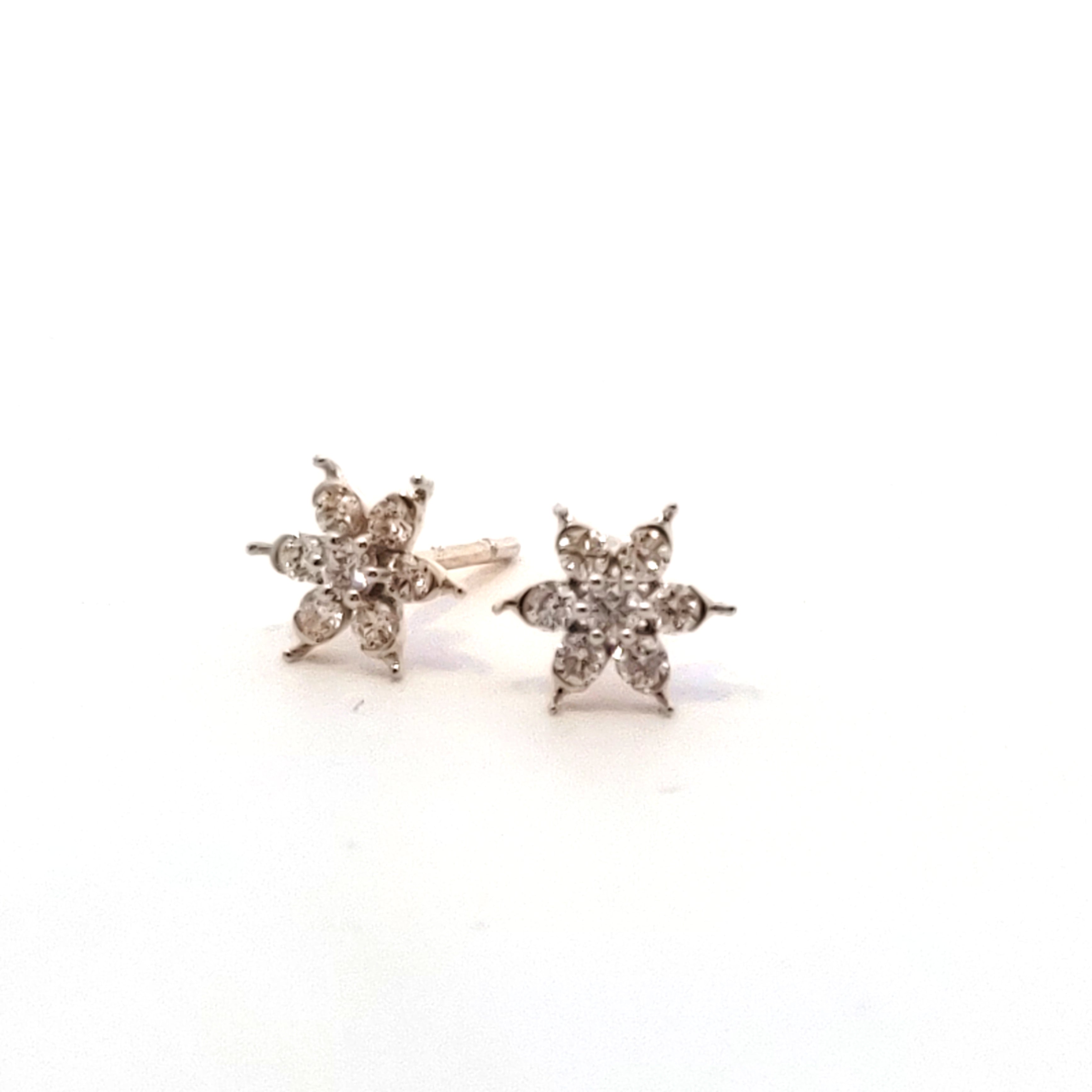 Petite Diamond Flower Earrings