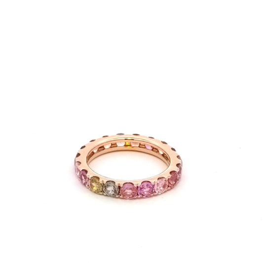 Rainbow Sapphire Eternity Band