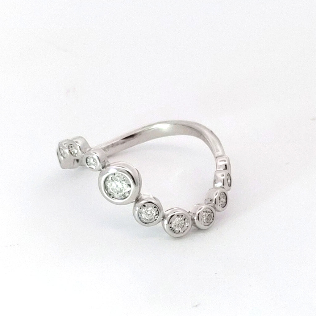 Bezel Set Diamond Curve Ring