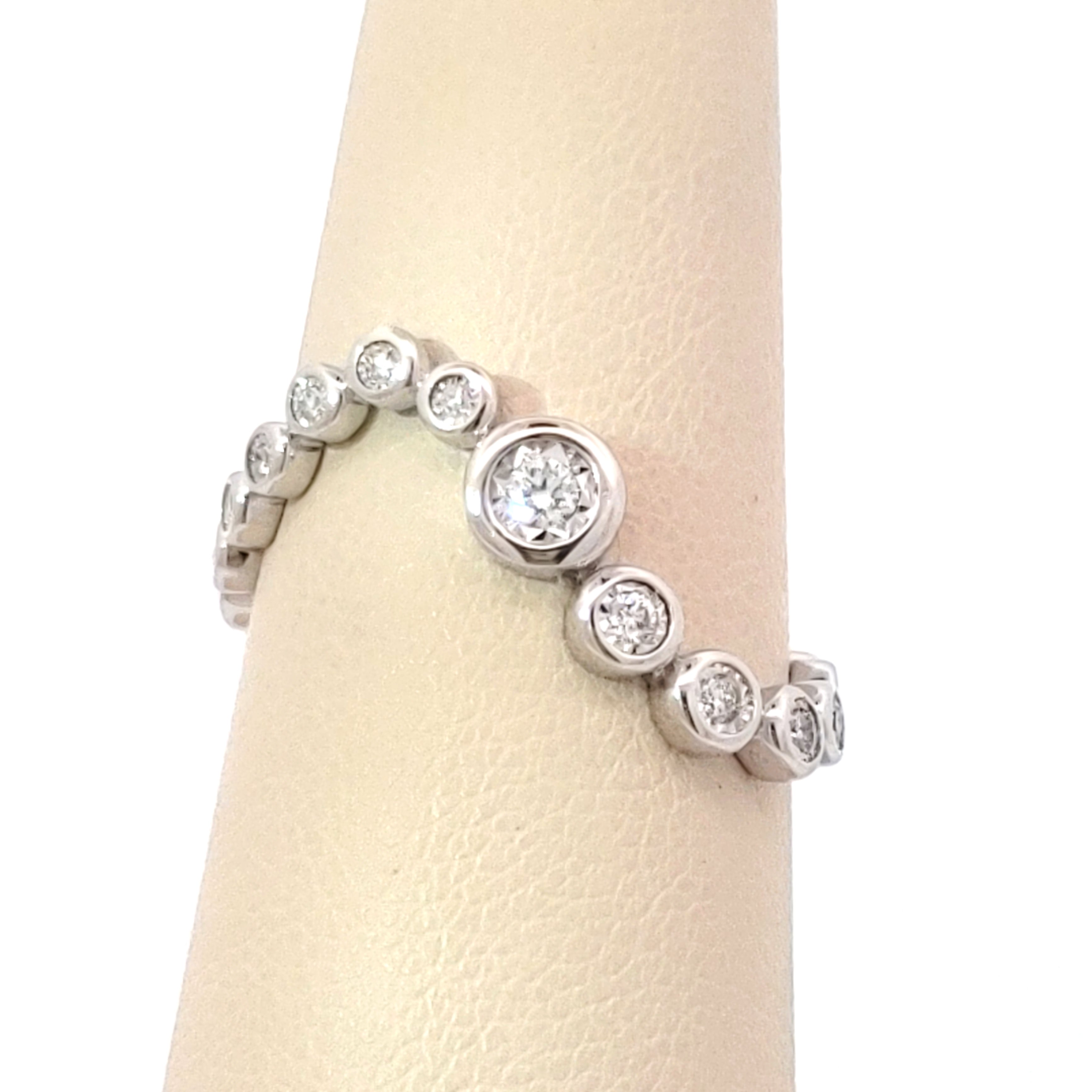 Bezel Set Diamond Curve Ring
