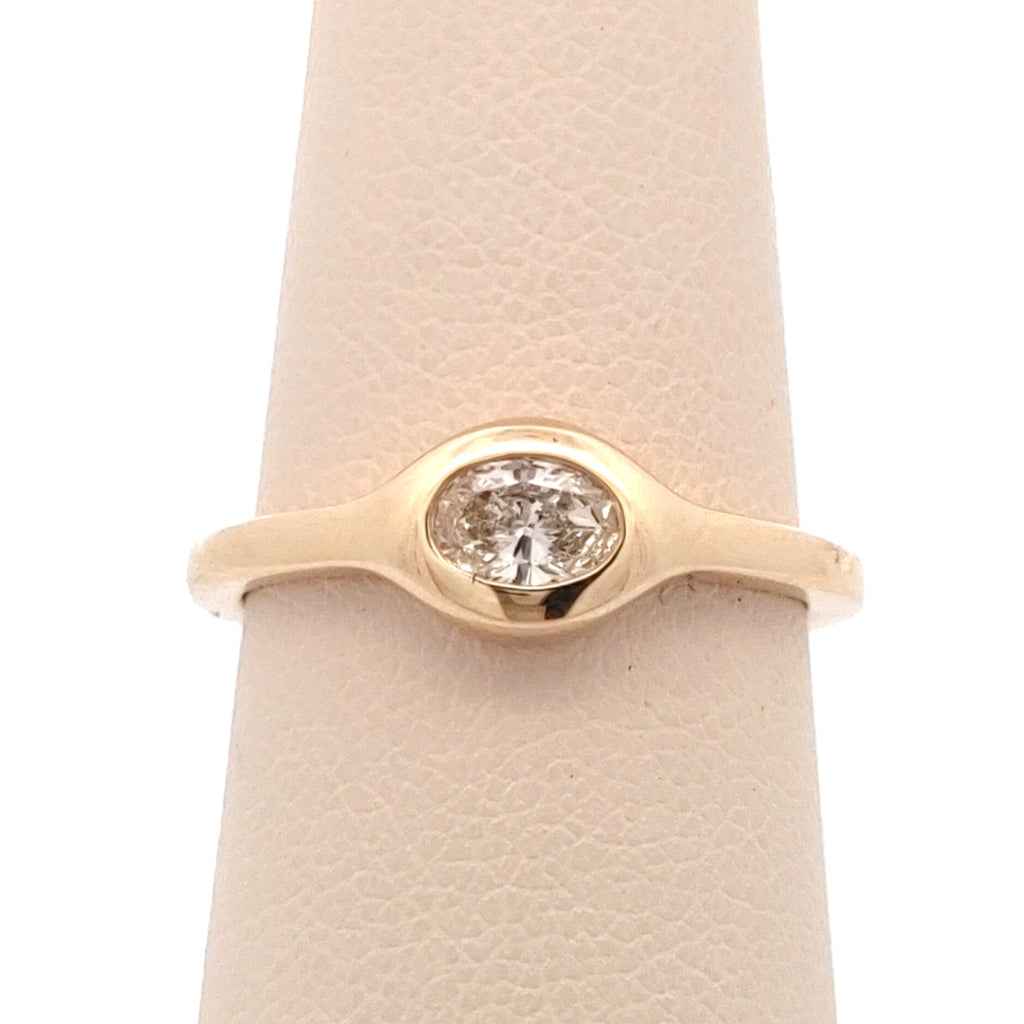 Oval Diamond Bezel Ring