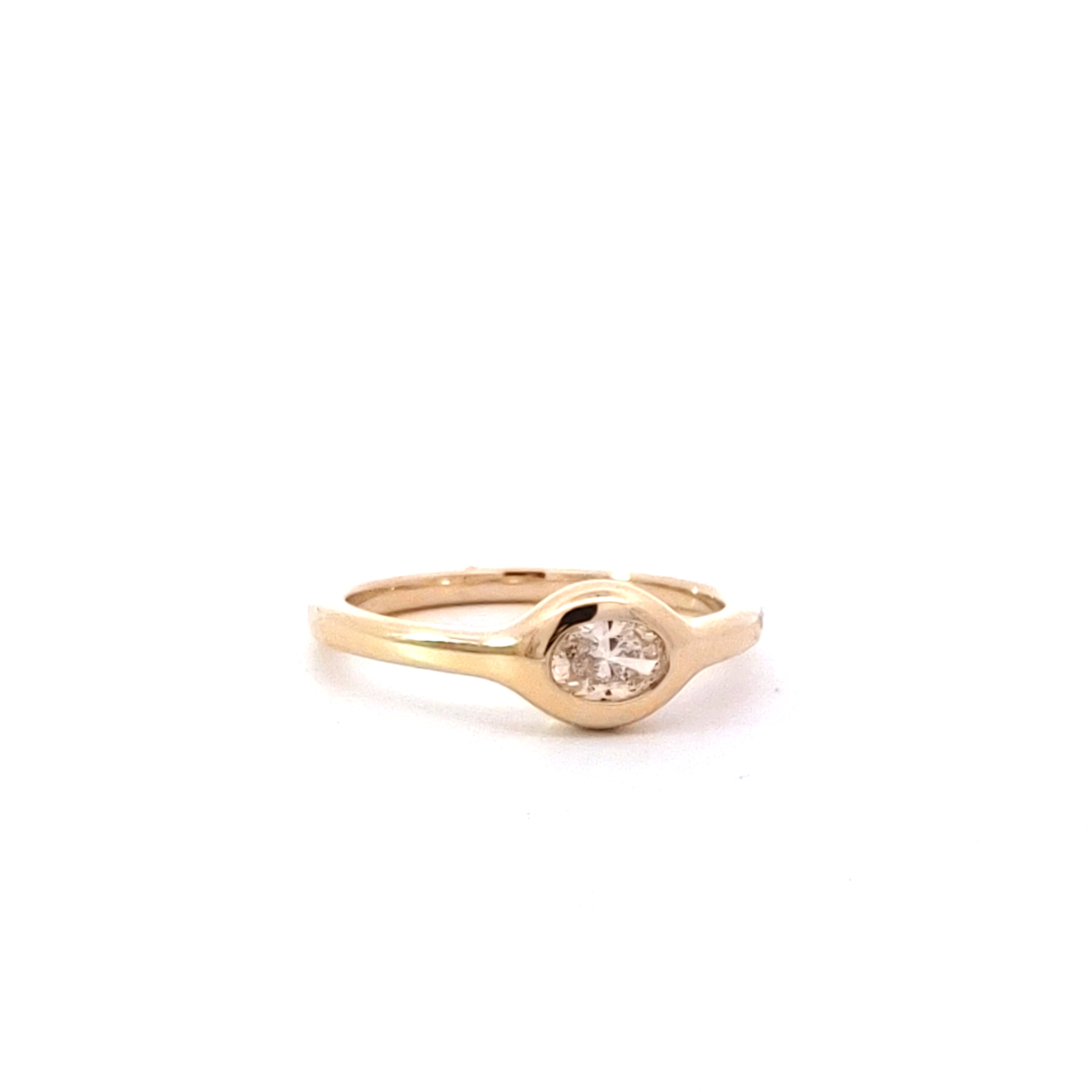 Oval Diamond Bezel Ring