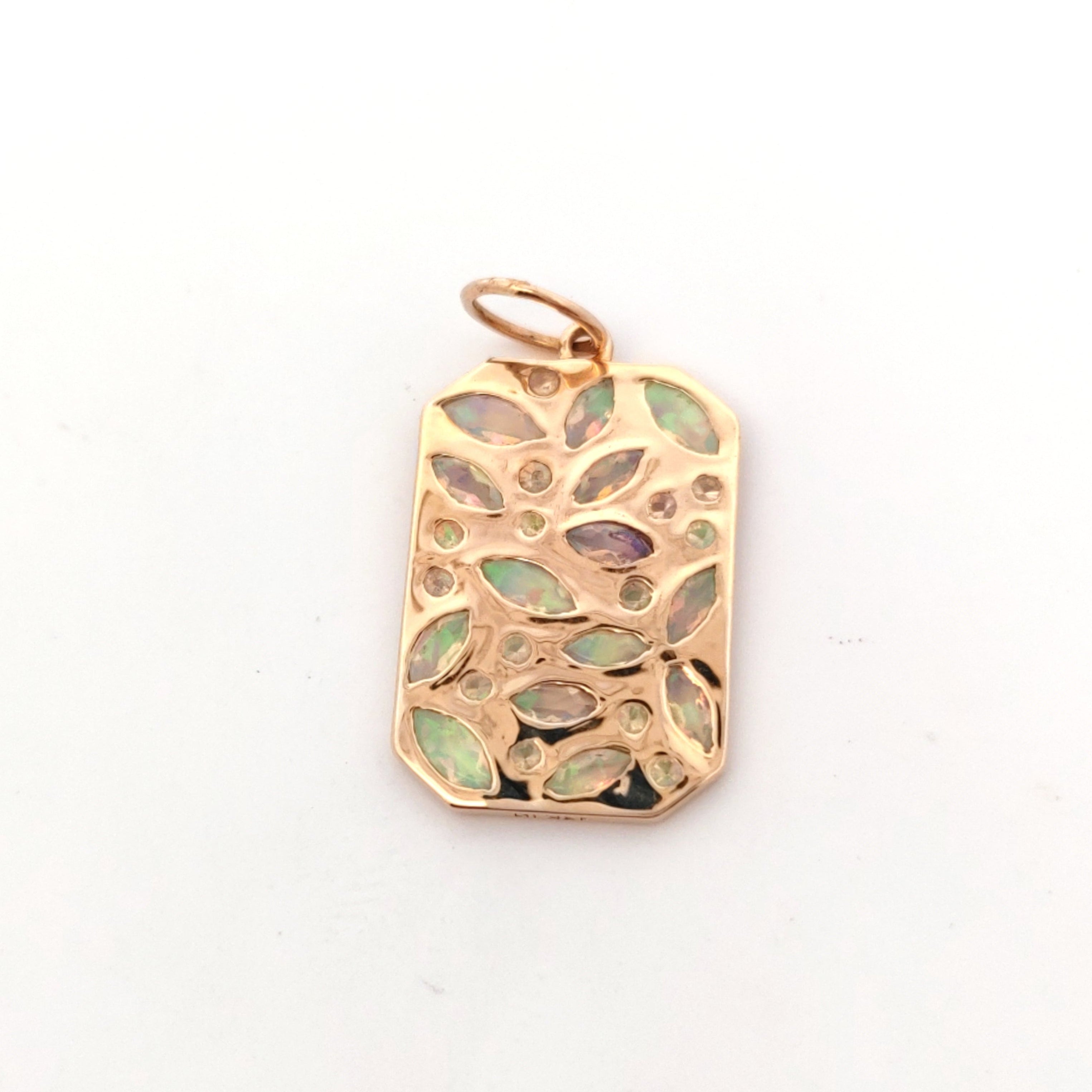 Opal Dog Tag Pendant