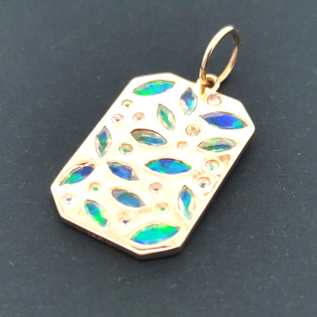 Opal Dog Tag Pendant