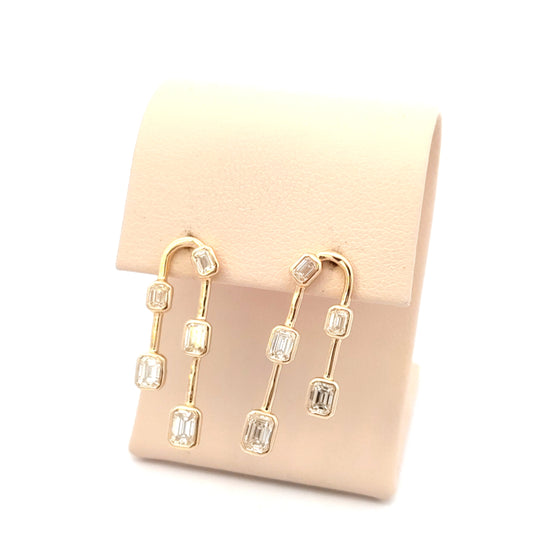 Emerald Diamond Arch Earring