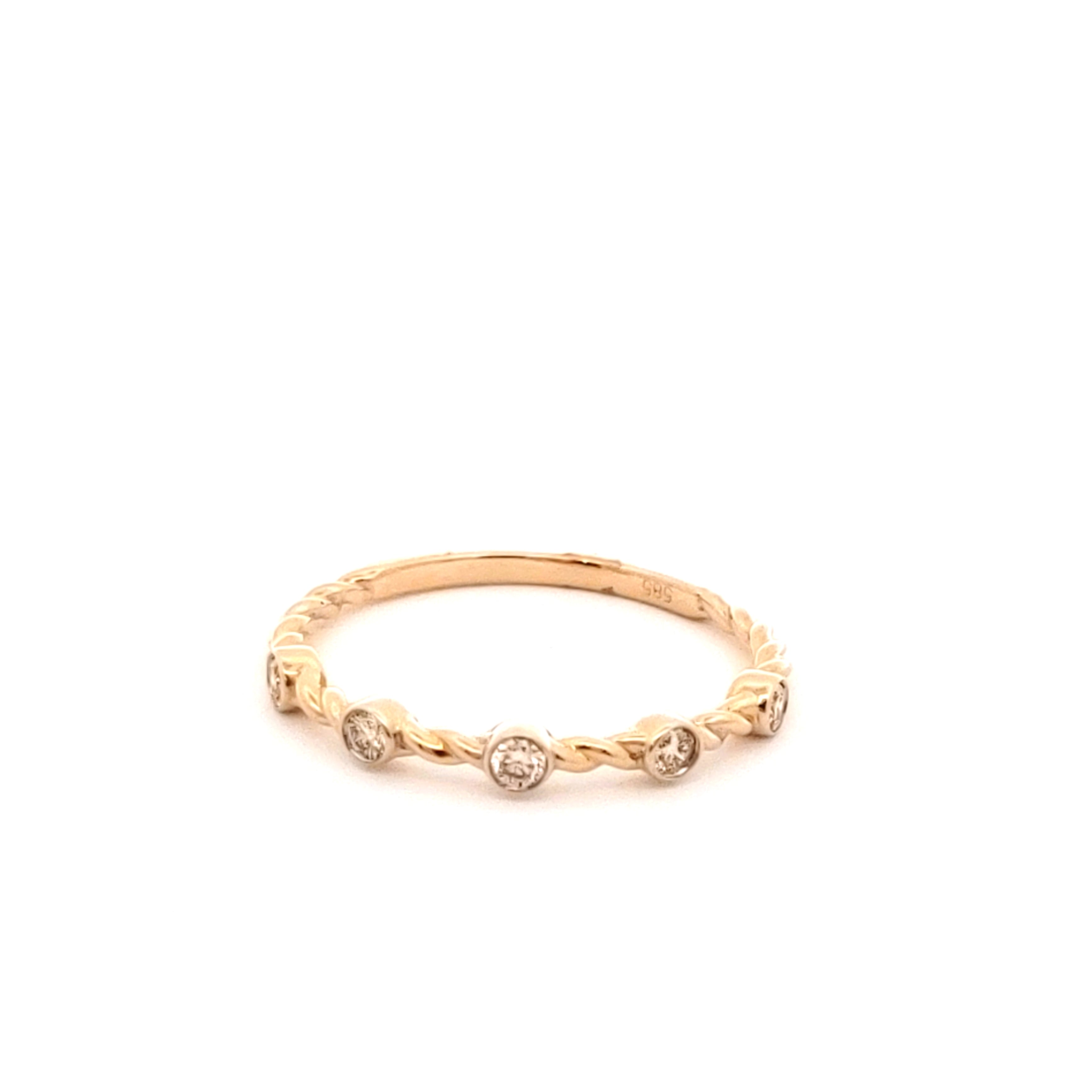 Wire Bezel Rings Diamond Bezel Set Twisted Wire Ring – Nashelle