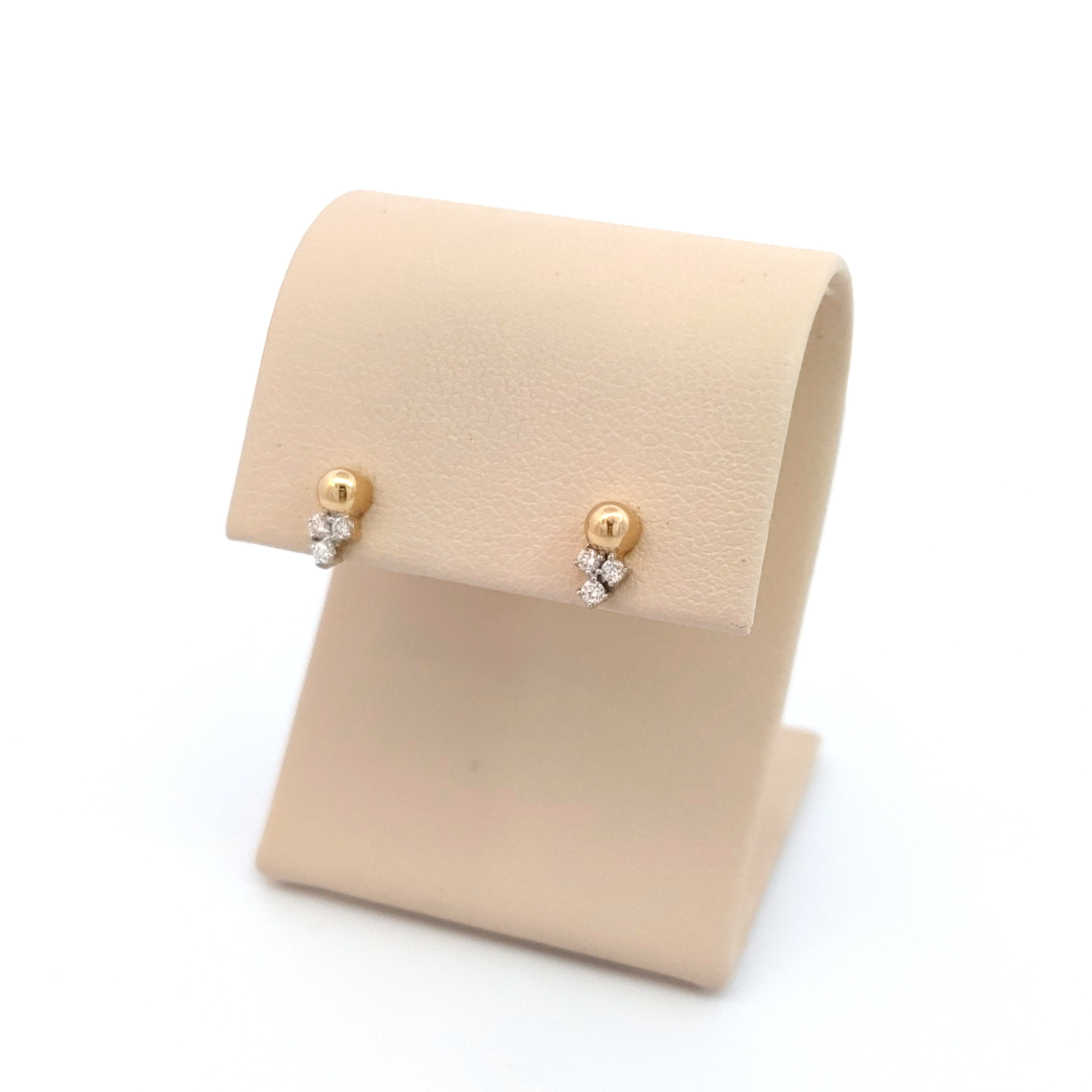 Three Diamond Ball Post Studs