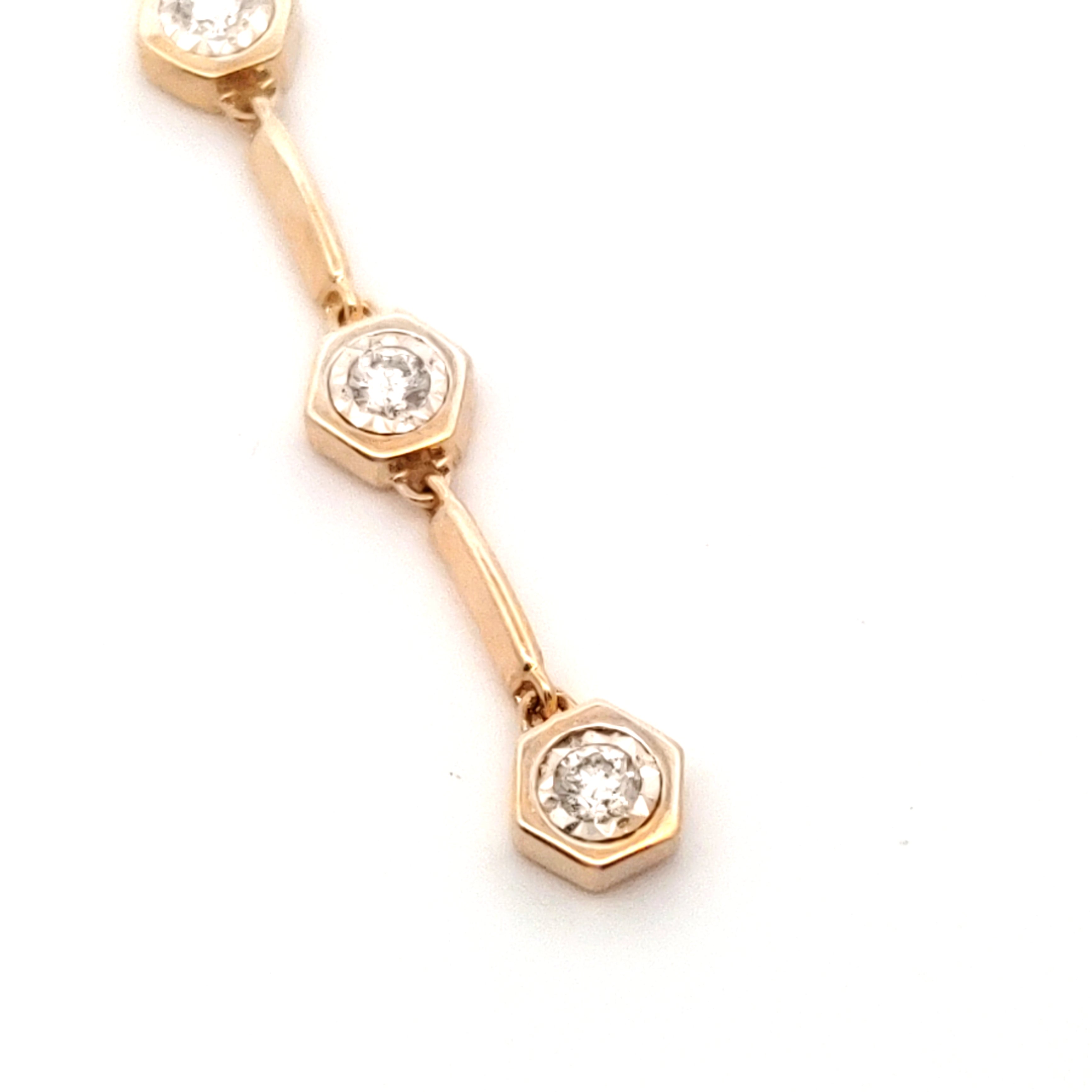 Asymetrical Diamond Bezel Necklace