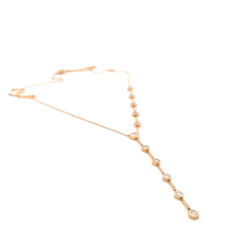 Asymetrical Diamond Bezel Necklace