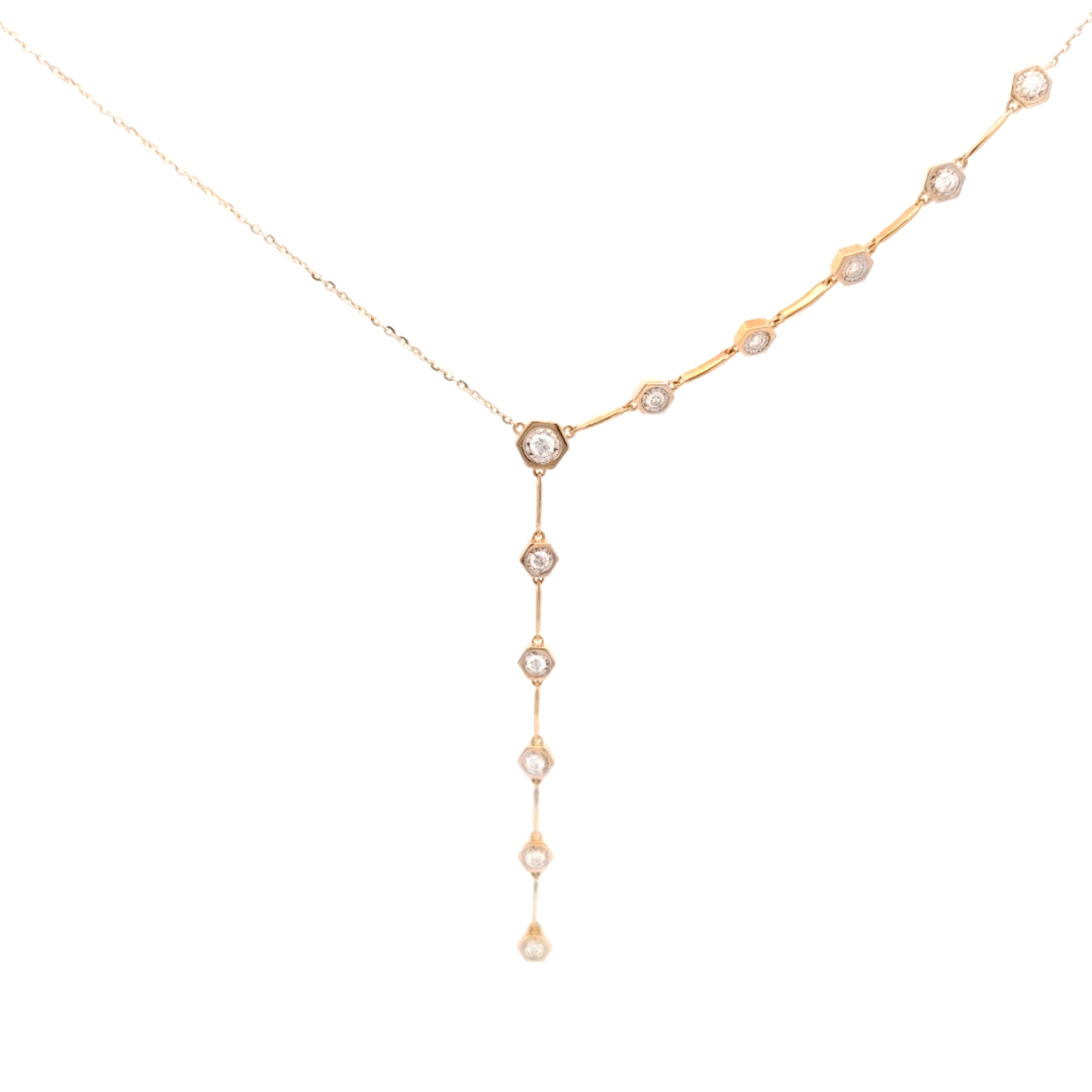 Asymetrical Diamond Bezel Necklace