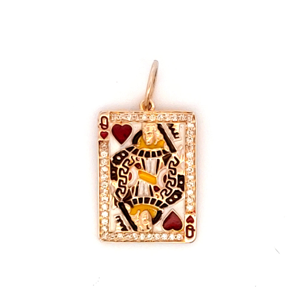 Diamond Queen of Hearts Charm