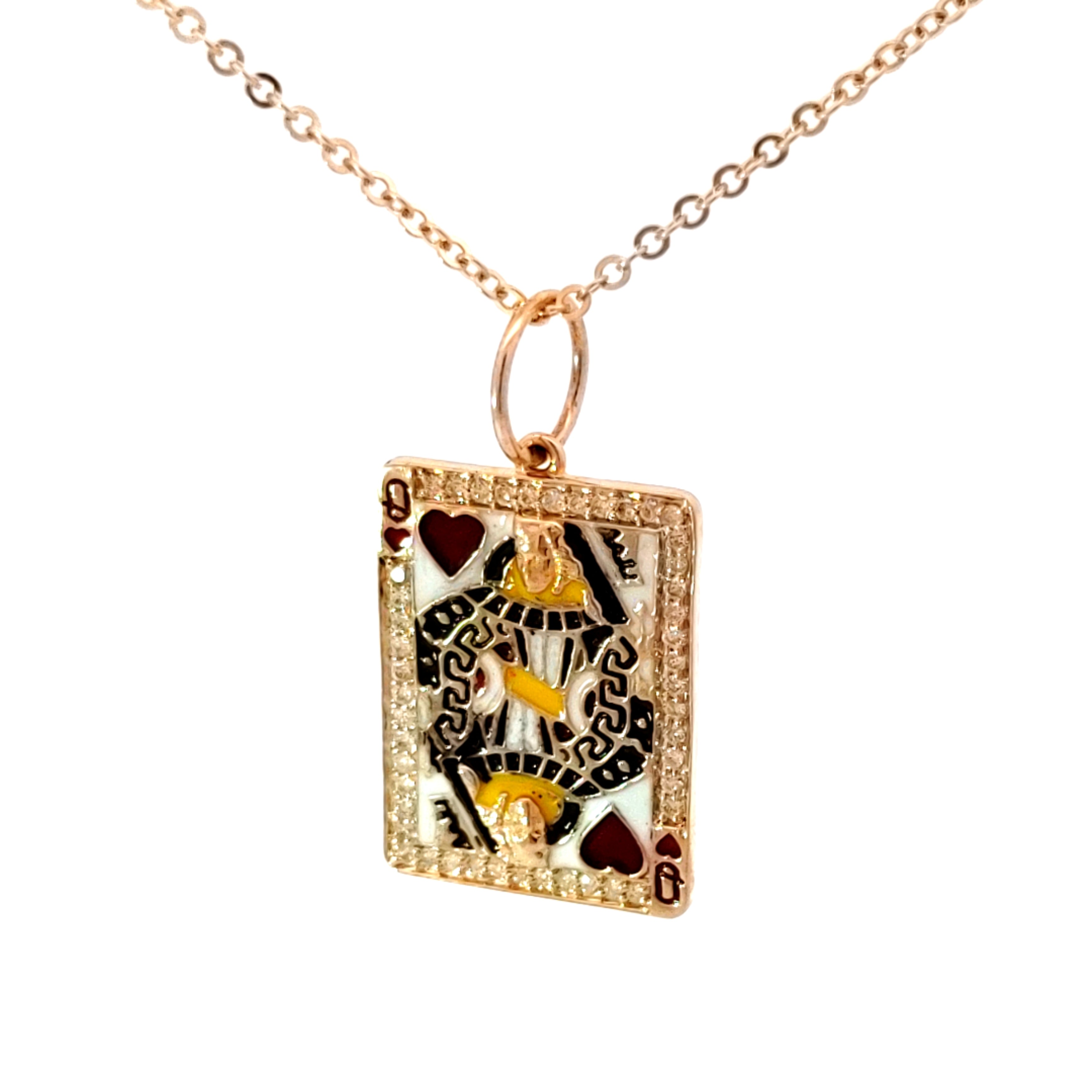 Diamond Queen of Hearts Charm