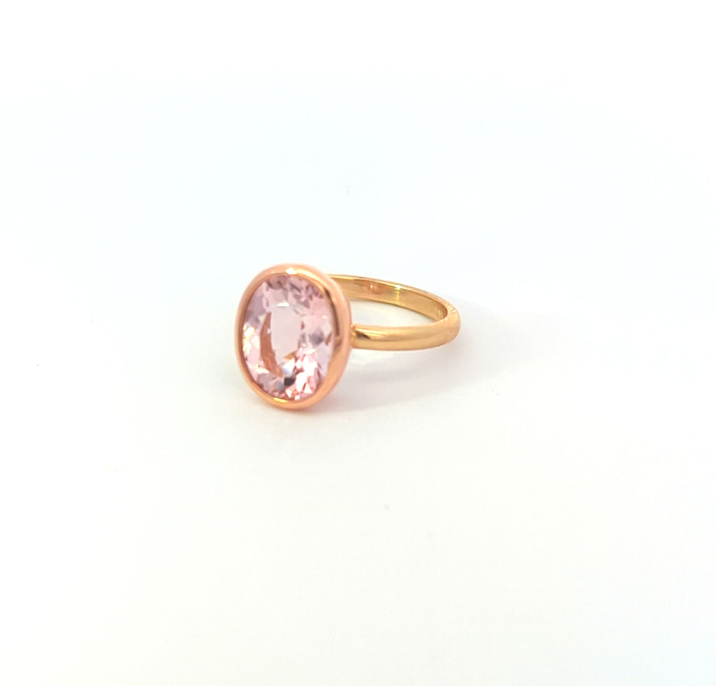 Pink Morganite Cushion Cut Ring
