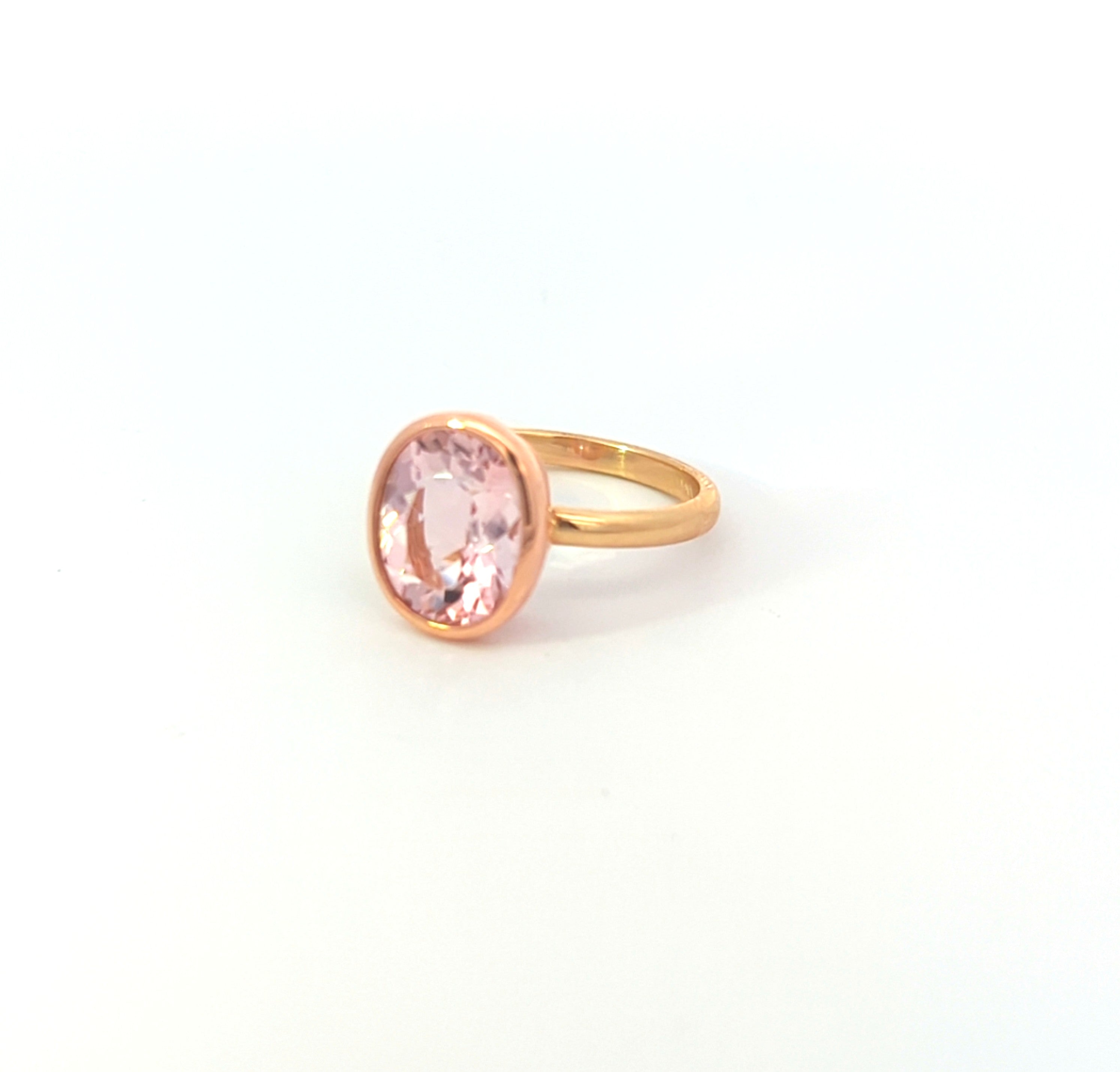 Pink Morganite Cushion Cut Ring