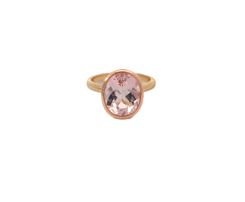 Pink Morganite Cushion Cut Ring