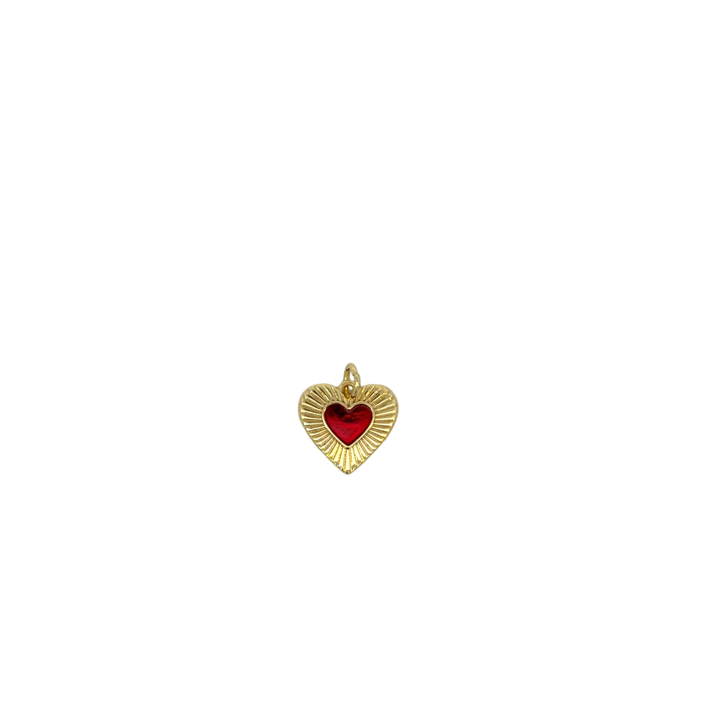 Red Flame Heart Charm