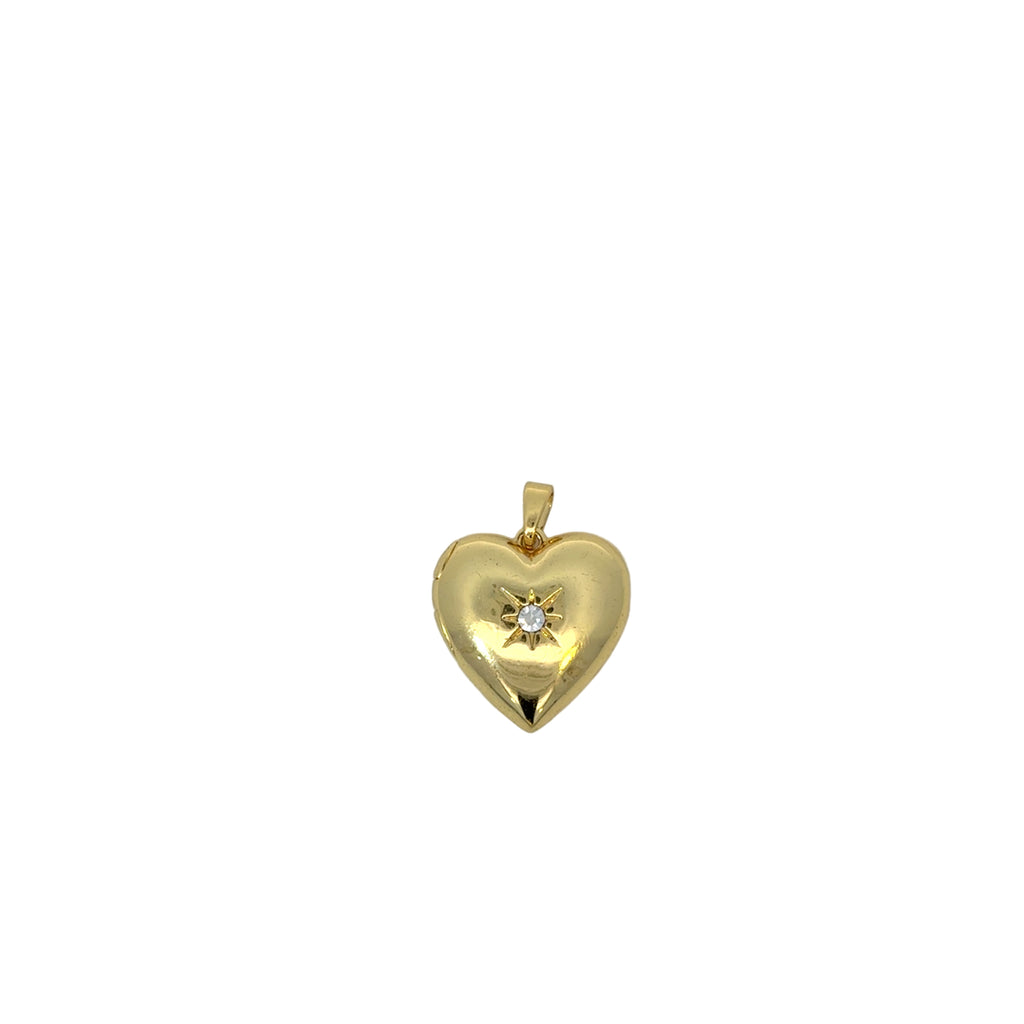 CZ Heart Locket Charm