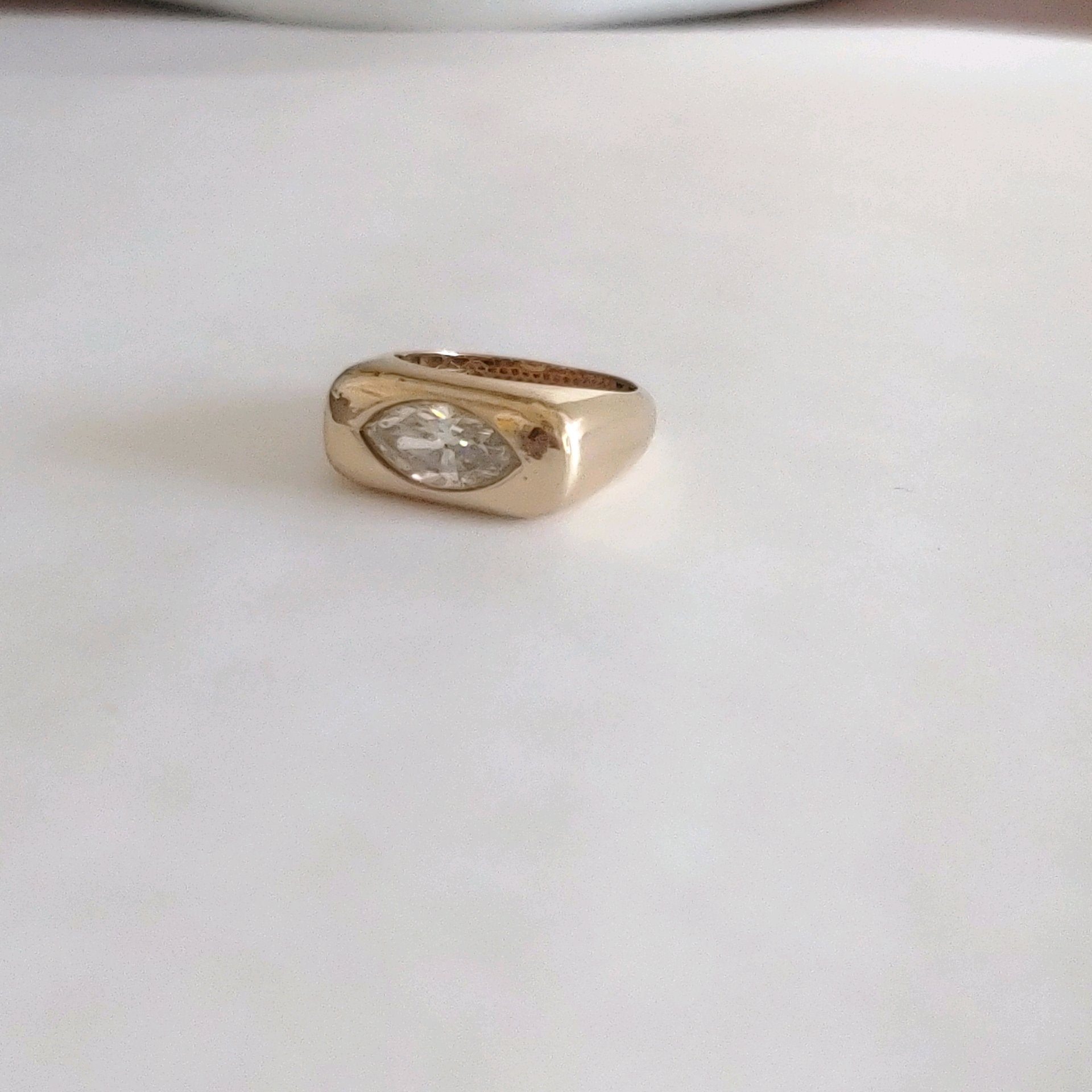 Marquise Inlay Pinky Ring